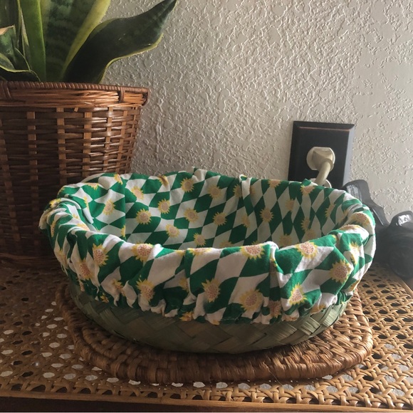 Groovy Vintage Green Sunflower Basket - Picture 4 of 13